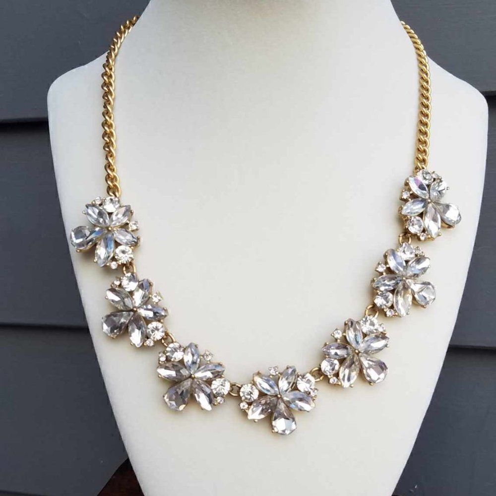 NWOT J Crew Rhinestone Crystal Statement Necklace